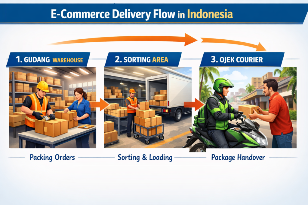 SCM Sesi 04 e commerce delivery flow in indonesia