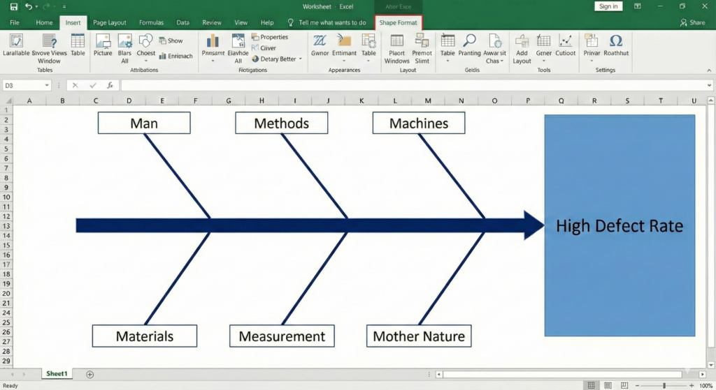 step 4= identify major categories the 6 ms