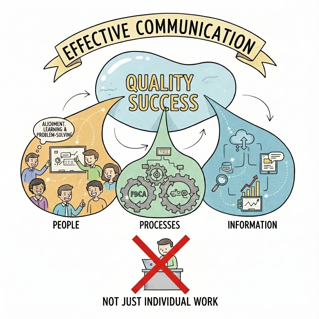 QM 06 — Team Building and Teamwork: Effective Communication Effective communication enables alignment, learning, and timely problem-solving.
