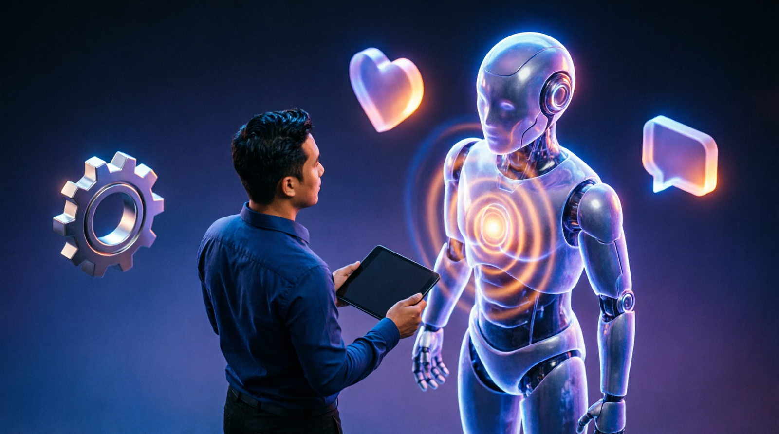 Profesional muda Indonesia berkolaborasi dengan avatar robot AI