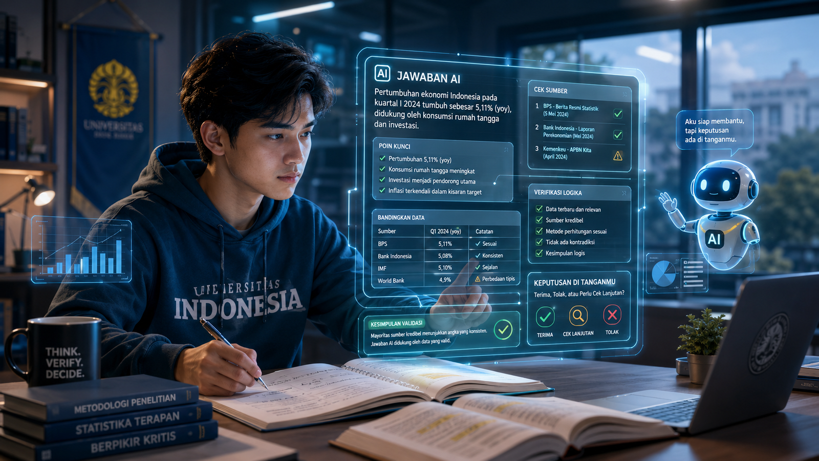 Mahasiswa Memvalidasi Jawaban AI